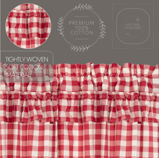 Annie Buffalo Red Check Ruffled Prairie Long Panel Set of 2 84x36x18