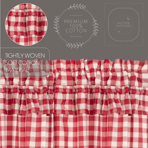 Annie Buffalo Red Check Ruffled Swag Set of 2 36x36x16