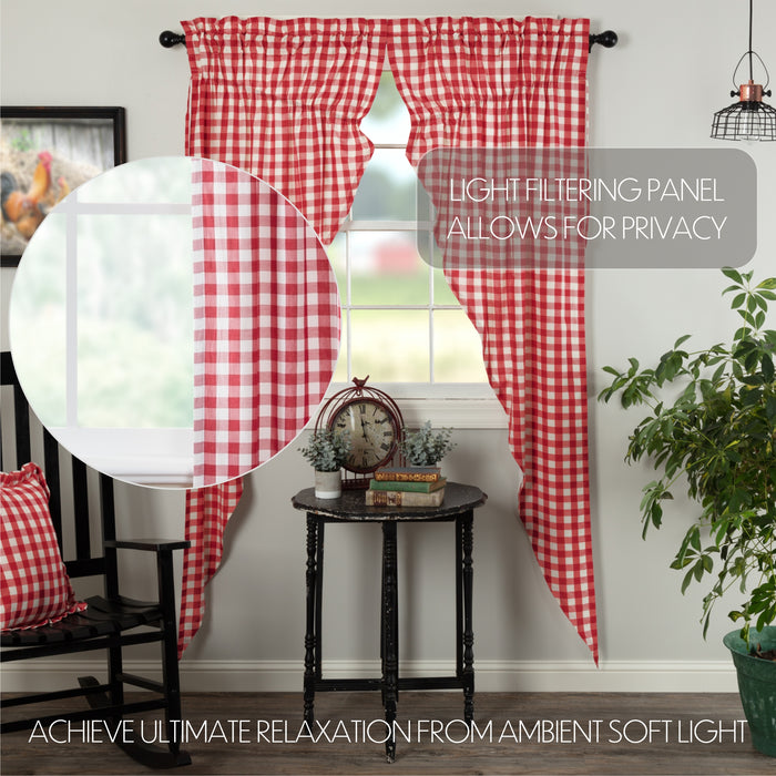 Annie Buffalo Red Check Prairie Long Panel Set of 2 84x36x18