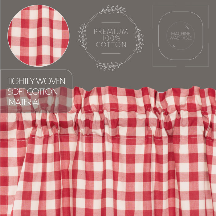 Annie Buffalo Red Check Prairie Swag Set of 2 36x36x18