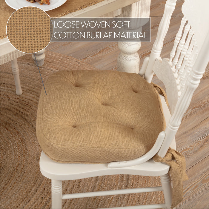 Burlap Natural Chair Pad