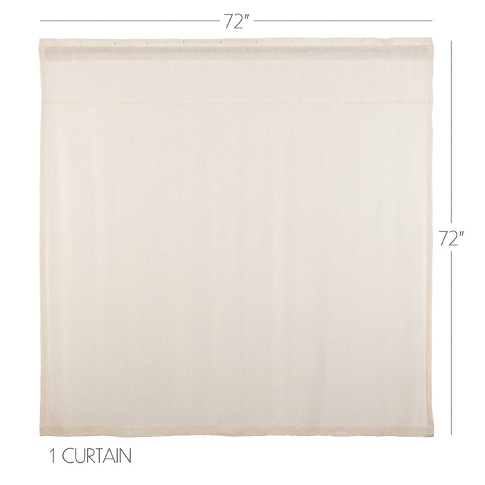 Burlap Antique White Shower Curtain 72x72