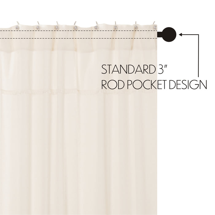 Burlap Antique White Shower Curtain 72x72