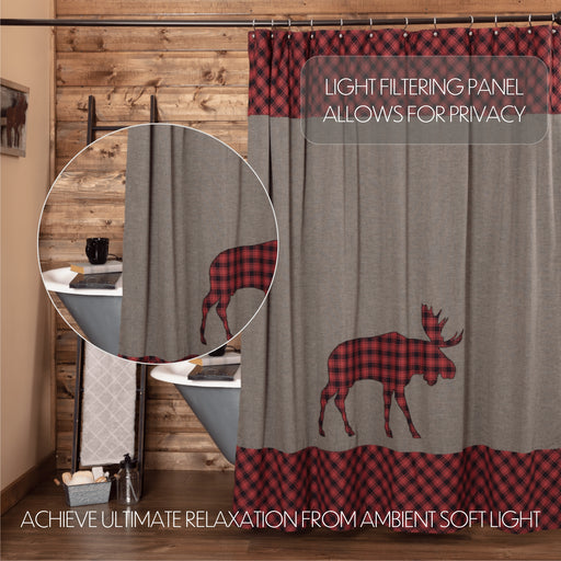 Cumberland Moose Applique Shower Curtain 72x72