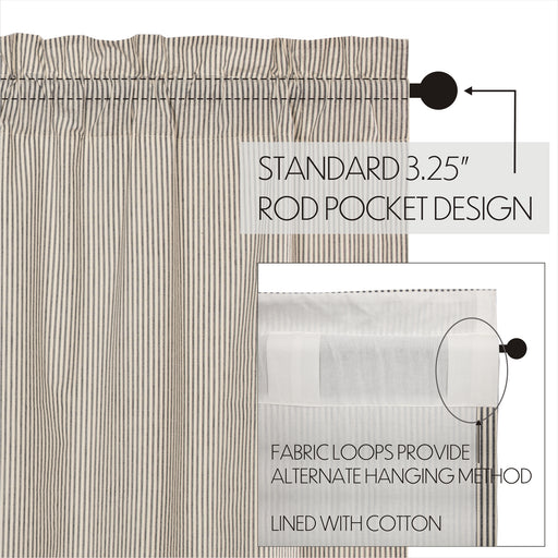 Hatteras Seersucker Blue Ticking Stripe Prairie Short Panel Set of 2 63x36x18