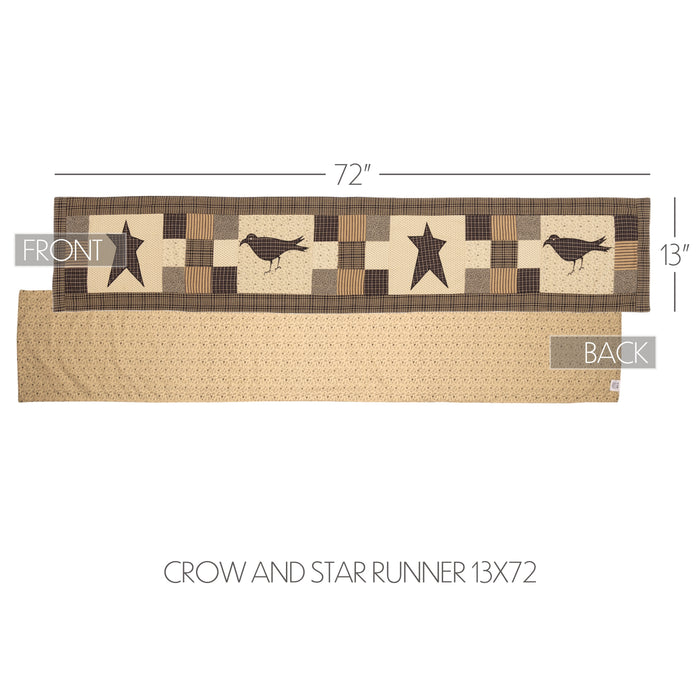 Kettle Grove Runner Crow and Star 13x72