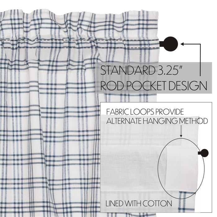 Sawyer Mill Blue Plaid Prairie Swag Set of 2 36x36x18