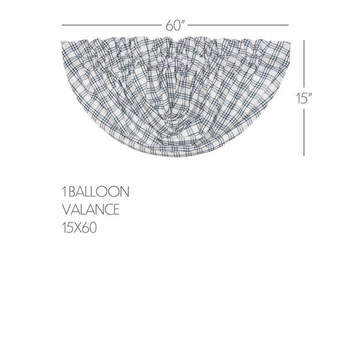 Sawyer Mill Blue Plaid Balloon Valance 15x60