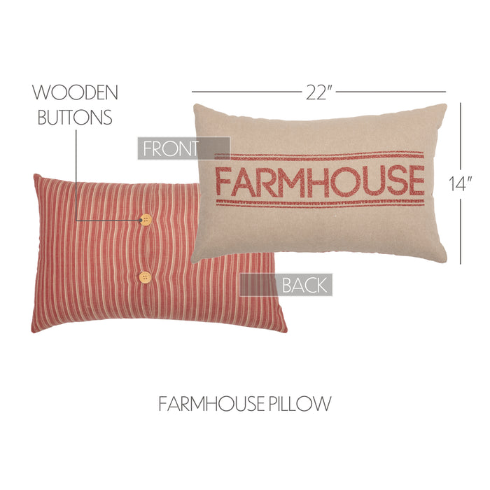 Sawyer Mill Red Farmhouse Pillow 14x22