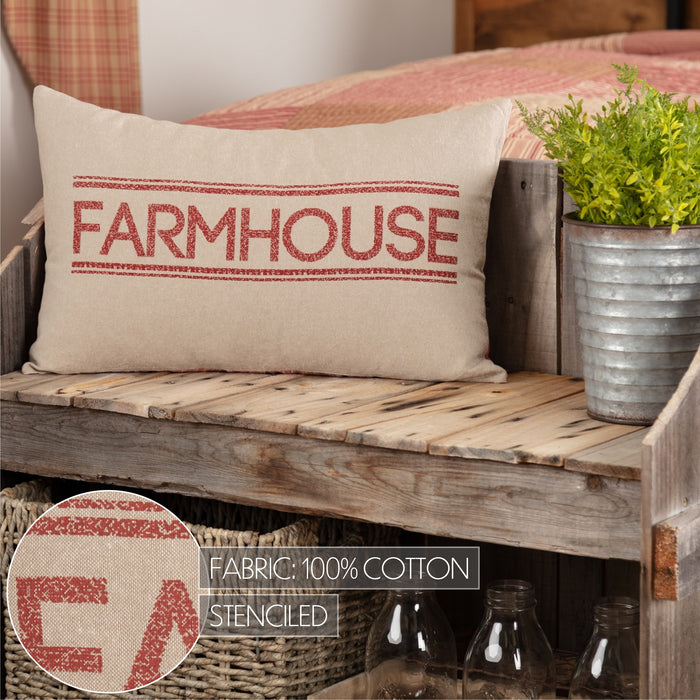 Sawyer Mill Red Farmhouse Pillow 14x22