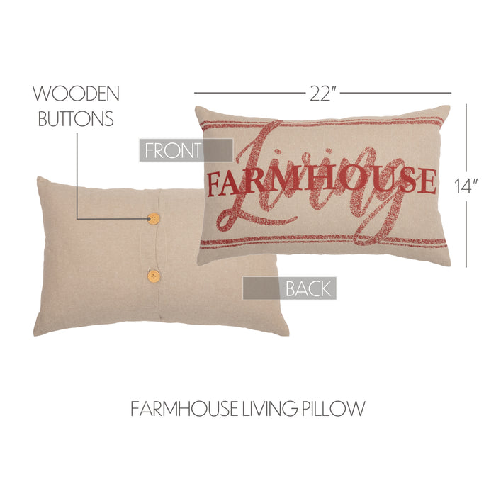 Sawyer Mill Red Farmhouse Living Pillow 14x22