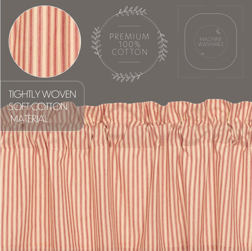 Sawyer Mill Red Ticking Stripe Panel Set of 2 84x40