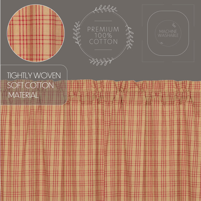 Sawyer Mill Red Plaid Short Panel Set of 2 63x36