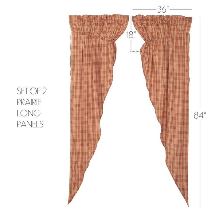 Sawyer Mill Red Plaid Prairie Long Panel Set of 2 84x36x18