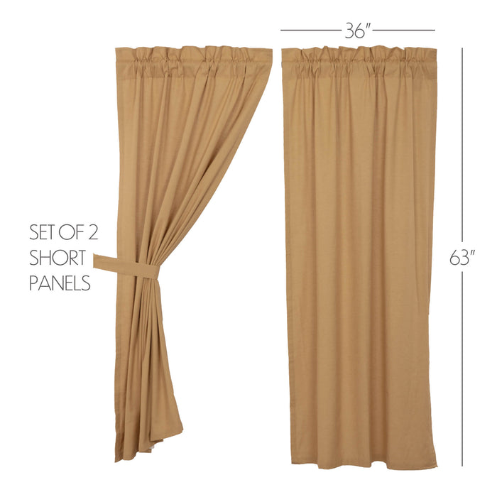 Simple Life Flax Khaki Short Panel Set of 2 63x36