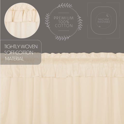 Muslin Ruffled Unbleached Natural Prairie Swag Set of 2 36x36x18