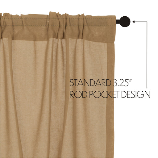 Tobacco Cloth Khaki Valance Fringed 16x60