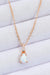 Opal Pendant 925 Sterling Silver Chain-Link Necklace Rose Gold One Size