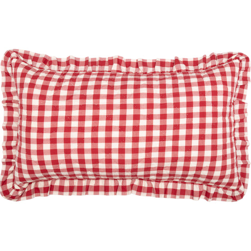 Annie Buffalo Red Check Ruffled King Sham 21x37