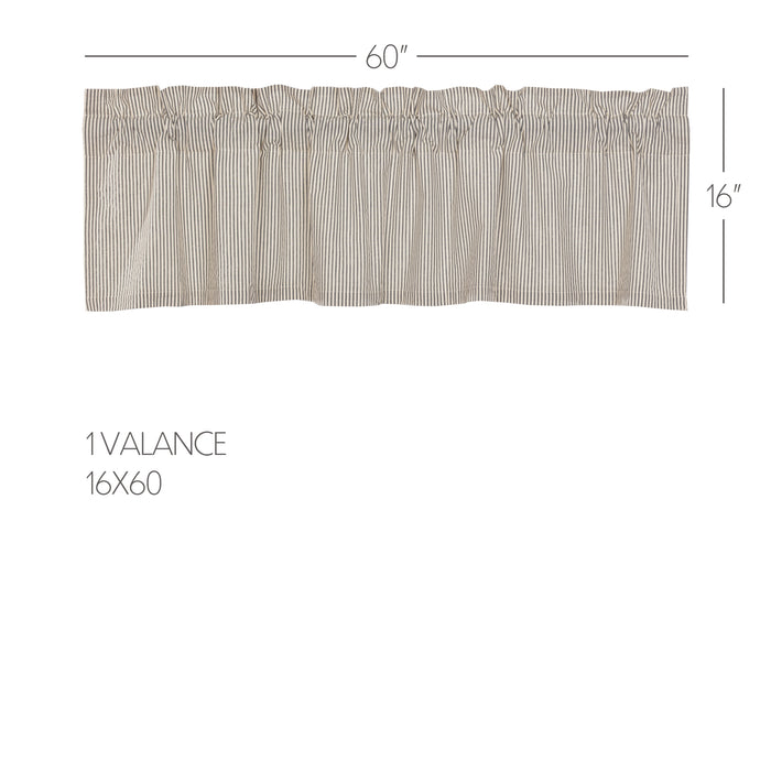 Hatteras Seersucker Blue Ticking Stripe Valance 16x60