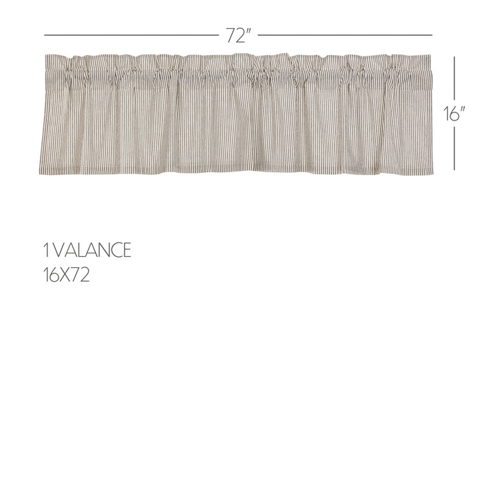 Hatteras Seersucker Blue Ticking Stripe Valance 16x72