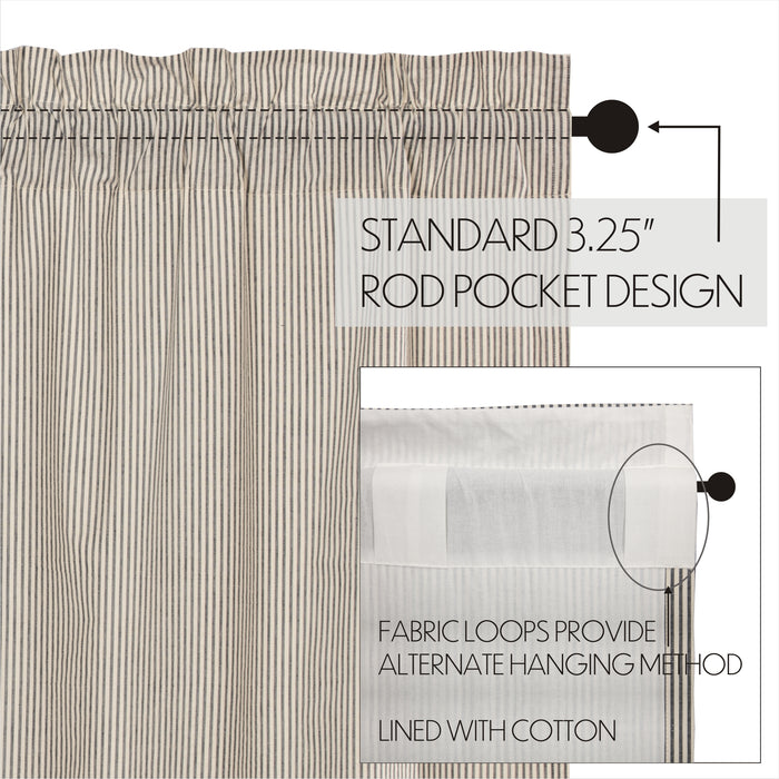 Hatteras Seersucker Blue Ticking Stripe Valance 16x72