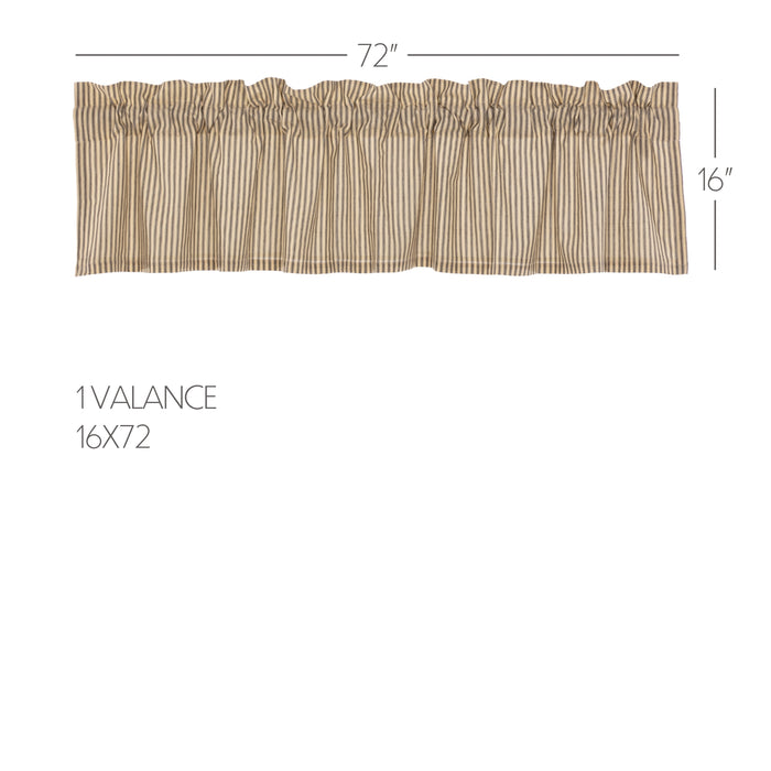 Sawyer Mill Charcoal Ticking Stripe Valance 16x72