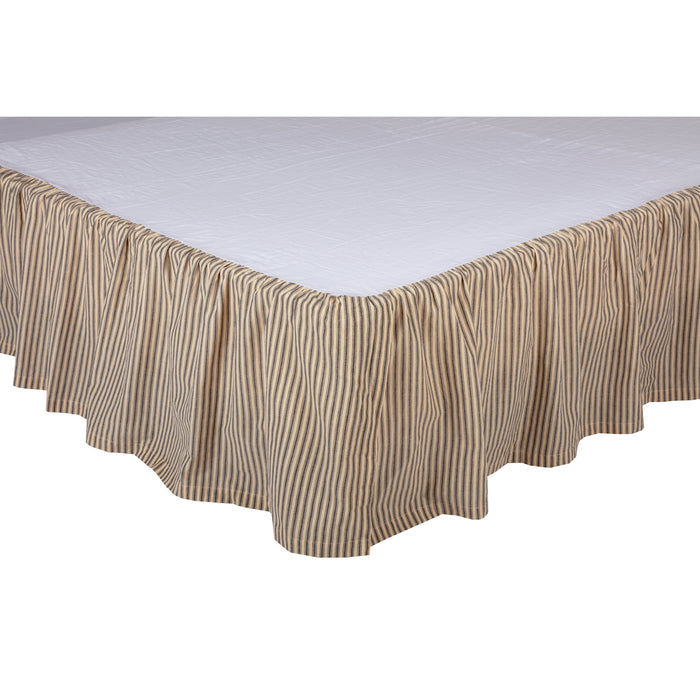 Sawyer Mill Charcoal Ticking Stripe Twin Bed Skirt 39x76x16