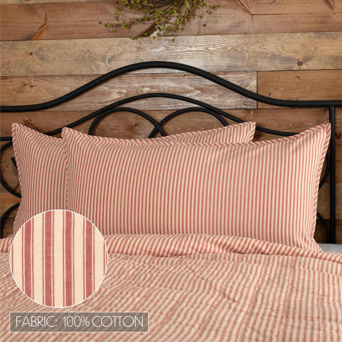 Sawyer Mill Red Ticking Stripe King Sham 21x37