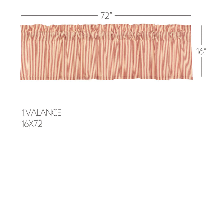 Sawyer Mill Red Ticking Stripe Valance 16x72