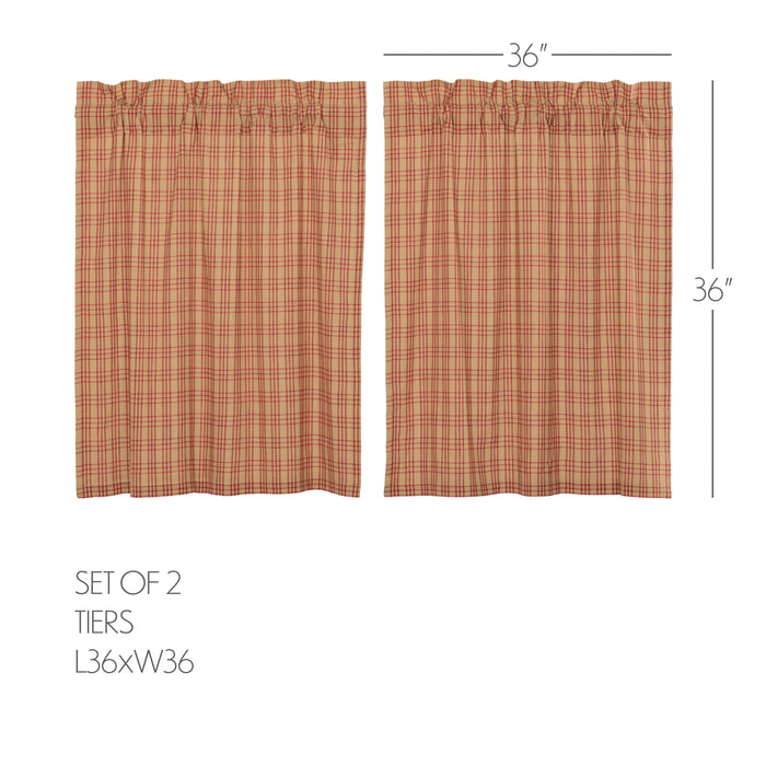 Sawyer Mill Red Plaid Tier Set of 2 L36xW36