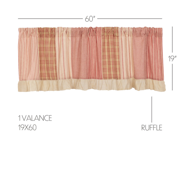 Sawyer Mill Red Patchwork Valance 19x60