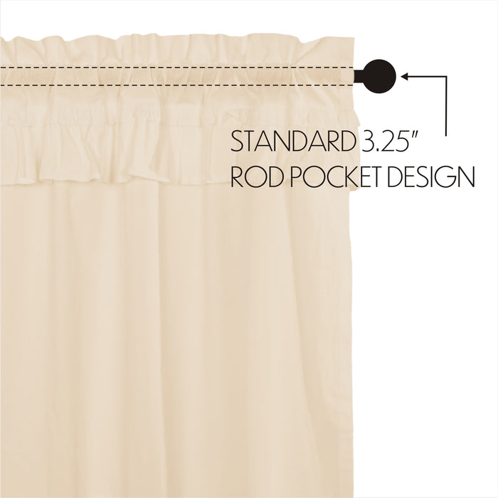 Muslin Ruffled Unbleached Natural Valance 16x72