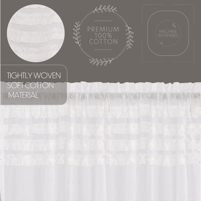 White Ruffled Sheer Petticoat Valance 16x72