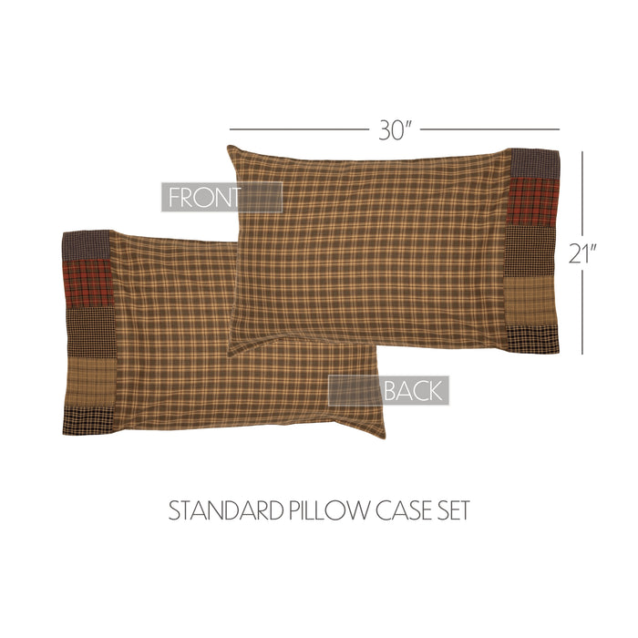 Cedar Ridge Standard Pillow Case with Block Border Set of 2 21x30