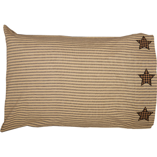 Farmhouse Star Standard Pillow Case w/Applique Star Set of 2 21x30