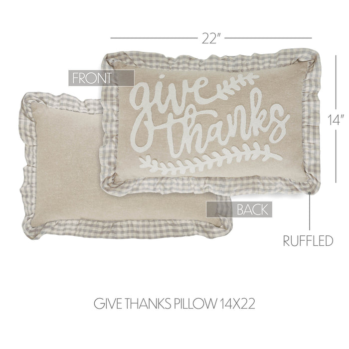 Grace Give Thanks Pillow 14x22