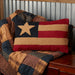 Patriotic Patch Flag Hooked Pillow 14x22