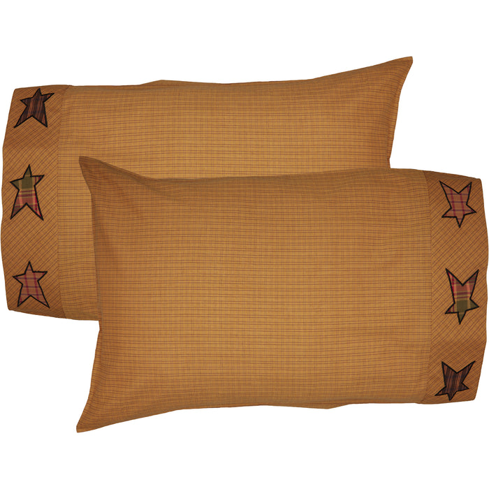 Stratton Standard Pillow Case w/Applique Star Set of 2 21x30