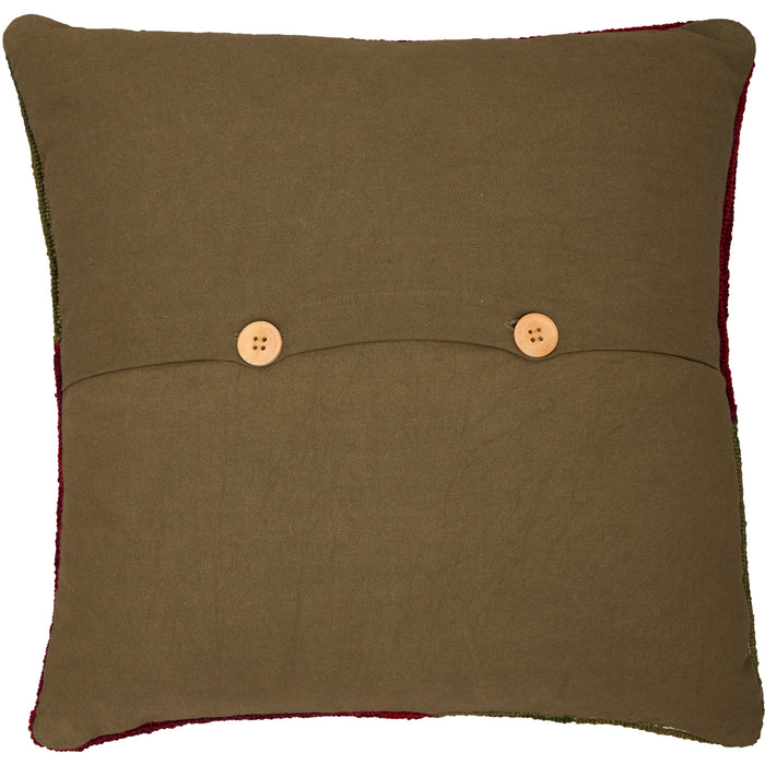 Tea Cabin Log Cabin Hooked Pillow 18x18