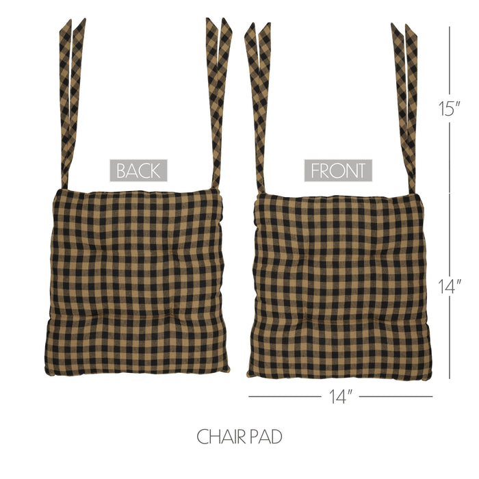 Black Check Chair Pad