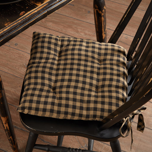 Black Check Chair Pad