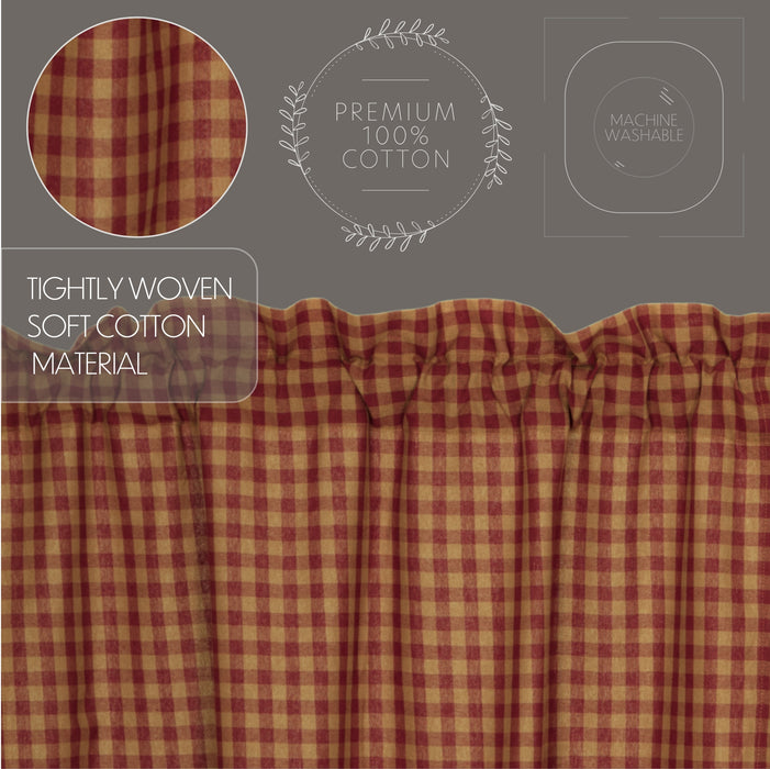 Burgundy Check Balloon Valance 15x60