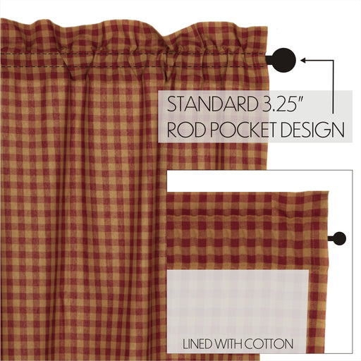 Burgundy Check Balloon Valance 15x60