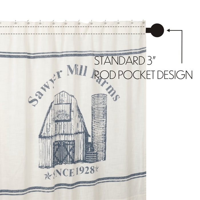 Sawyer Mill Blue Barn Shower Curtain 72x72