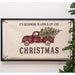 Christmas Buffalo Check Truck Fabric Sign