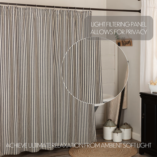 Ashmont Ticking Stripe Shower Curtain 72x72