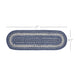 Great Falls Blue Jute Stair Tread Oval Latex 8.5x27