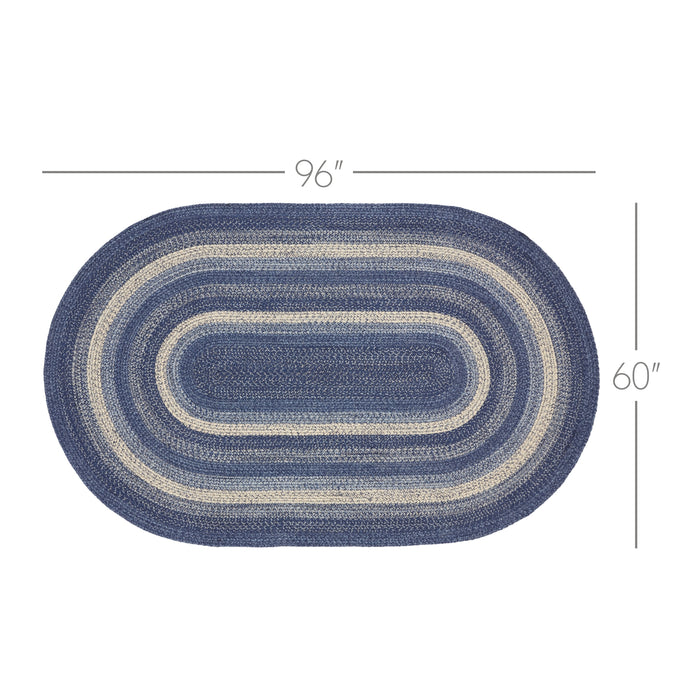 Great Falls Blue Jute Rug Oval w/ Pad 60x96