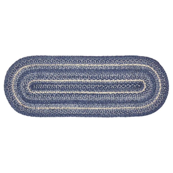 Great Falls Blue Jute Oval Runner 13x36